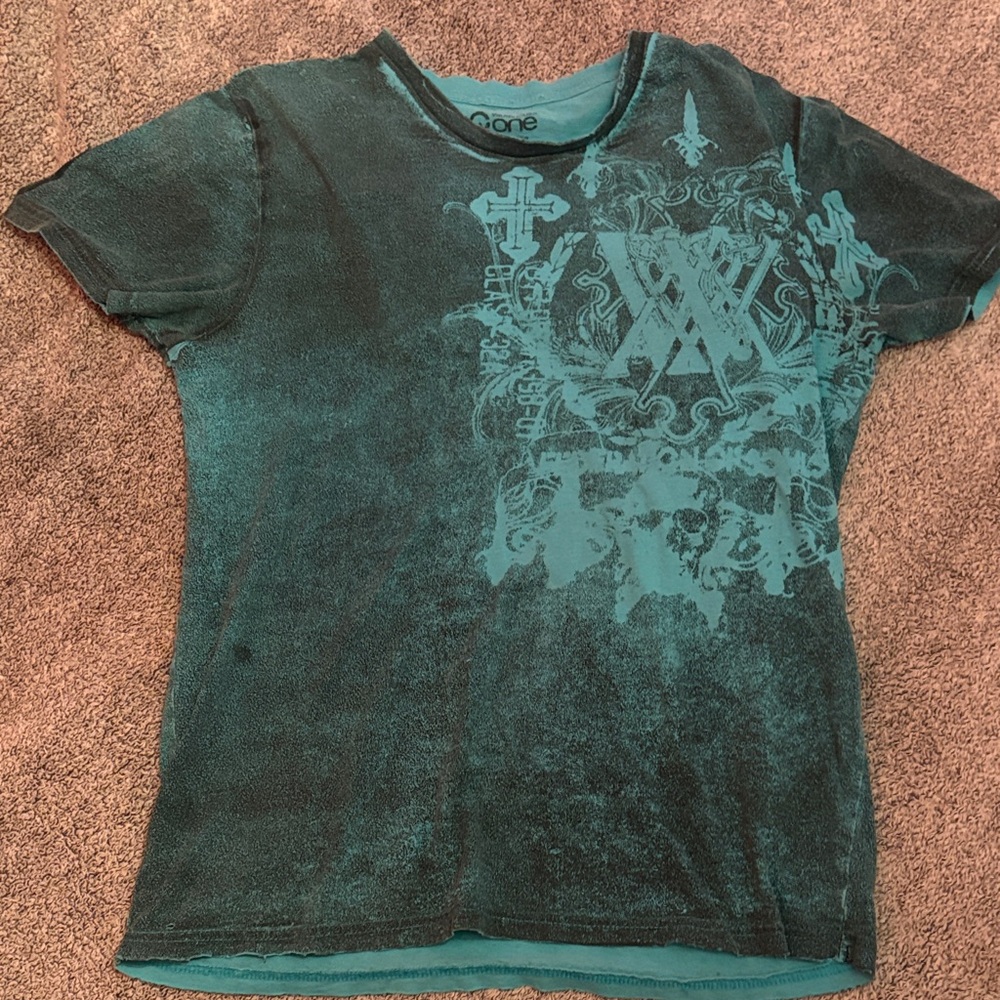 Warehouse Graphic Tee in Dark Teal